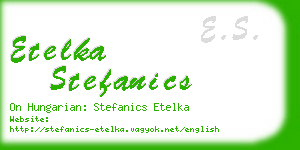 etelka stefanics business card